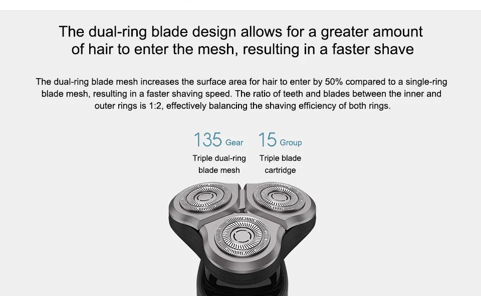 Mijia S500 Electric Shaver 3 Blade Wet Dry Beard Trimmer Razor