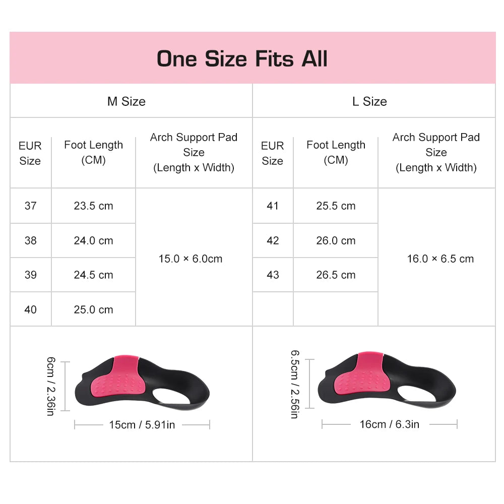 Orthopedic Arch Support Insoles for Flat Feet and Alignment
