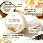 Rice Water Shampoo Bar 2-in-1 Cleansing and Conditioning Hair Soap