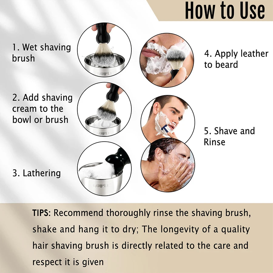 Goiple Men Beard Grooming Kit Shaving Cream and Beard Filler Pen Set - 4