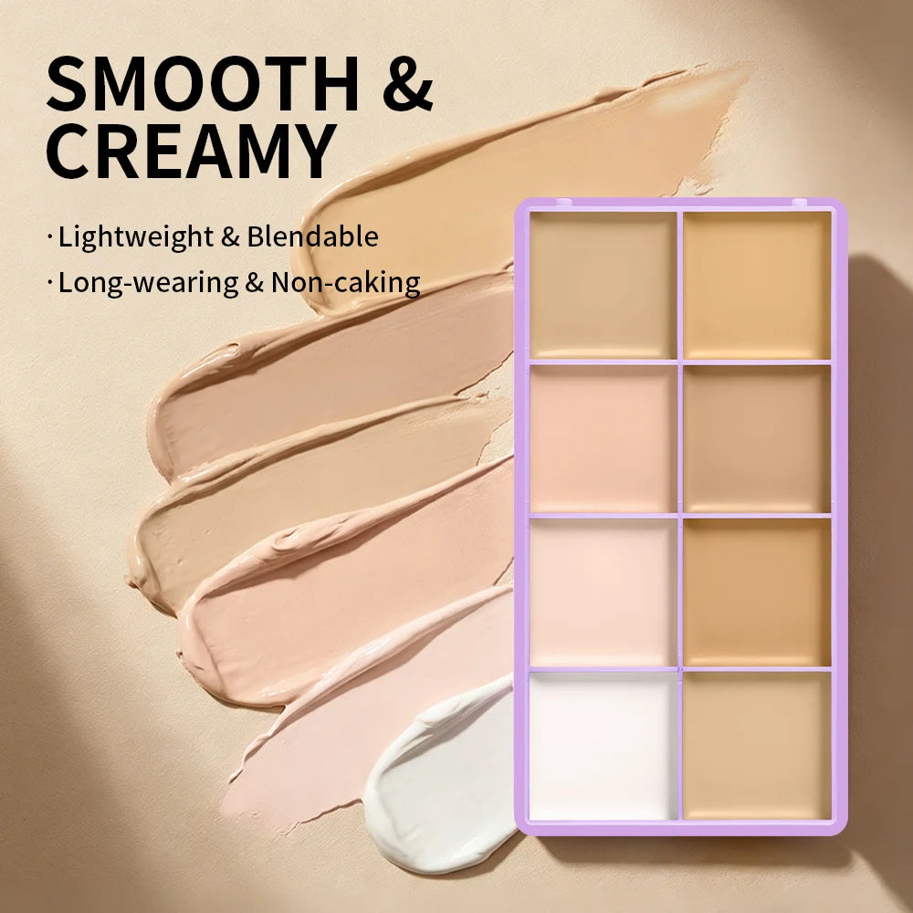 8-Shade Cream Concealer Palette and Contouring Kit - 11