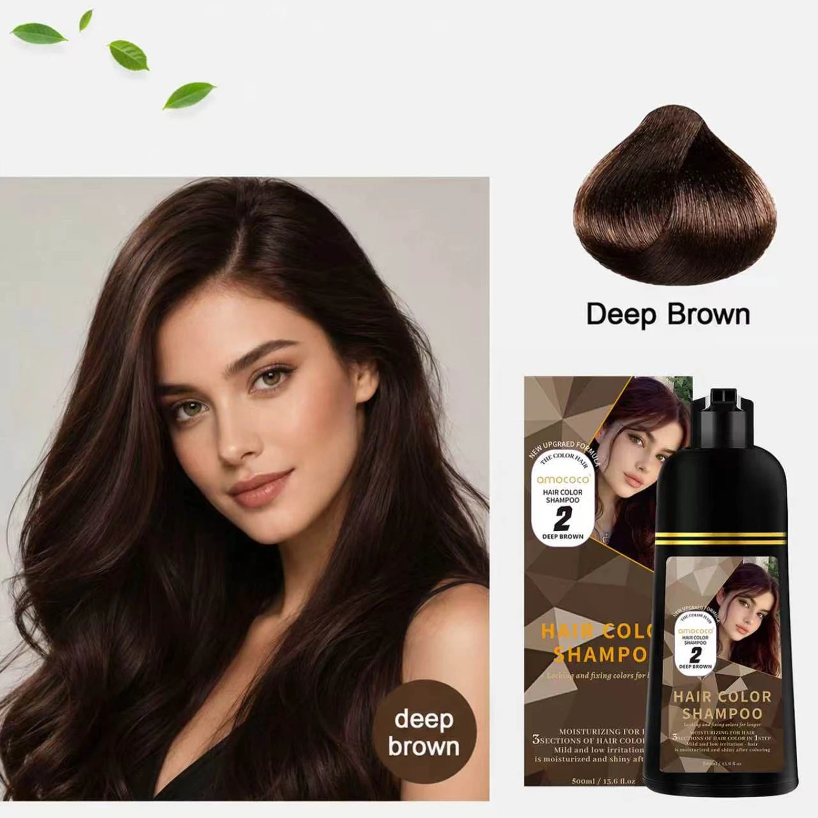 500ml Hair Color Shampoo for Black Brown Coffee and Burgundy Coloring