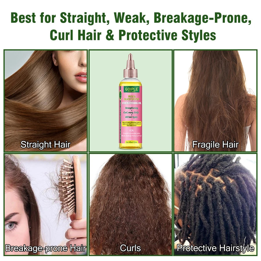 Rose and Black Castor Oil Hair Strengthening and Repair Treatment