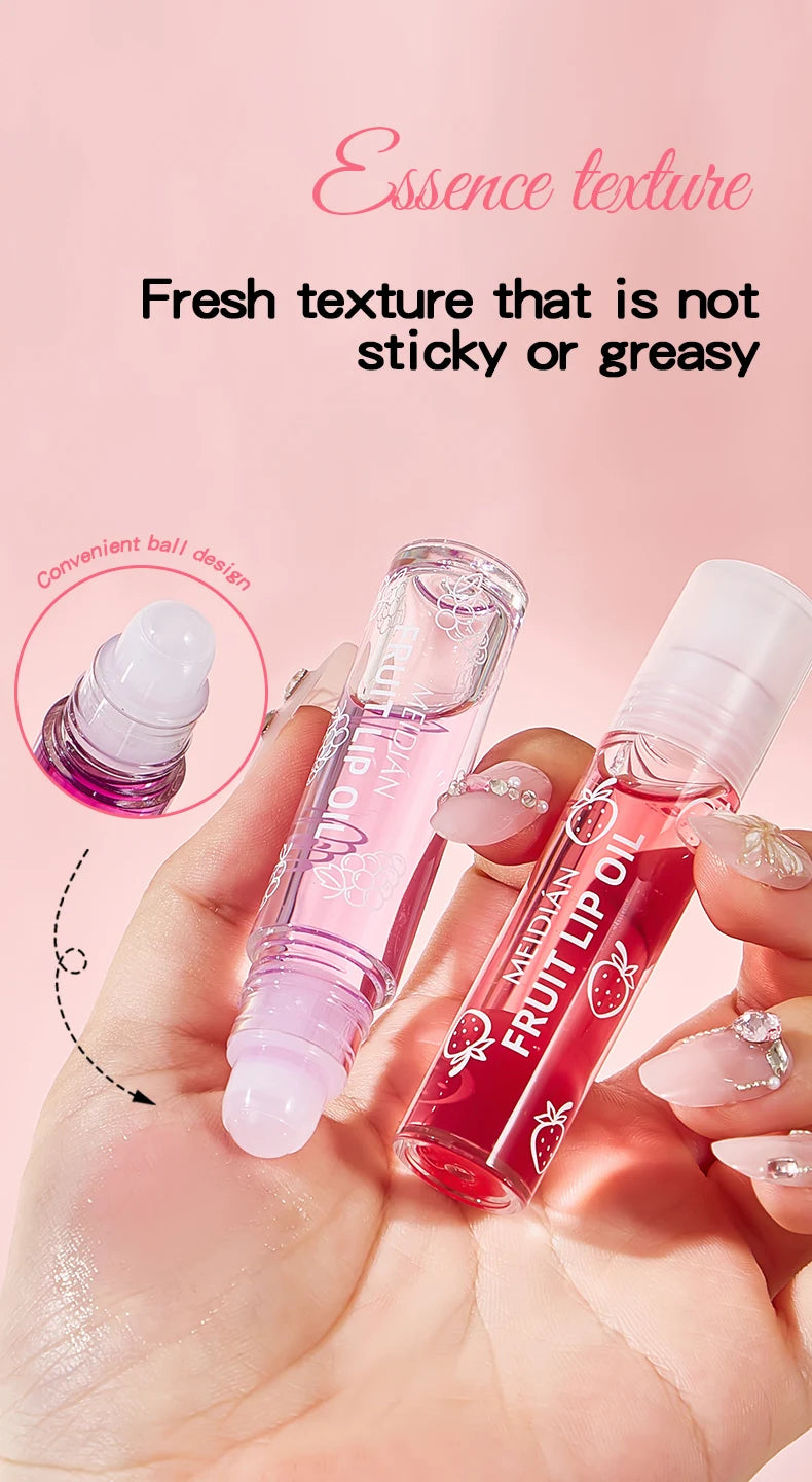 4 Piece Fruit Lip Oil Set Moisturizing Gloss for Dry Lips