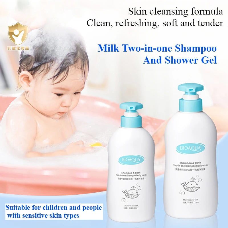 Bioaqua 2-in-1 Baby Shampoo and Body Wash Moisturizing Kids Shower Gel