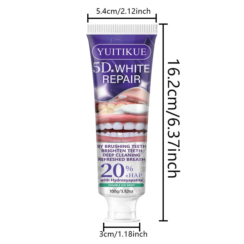 YUITIKUE 5D White Repair Toothpaste Enamel Brightening and Fresh Breath - 8