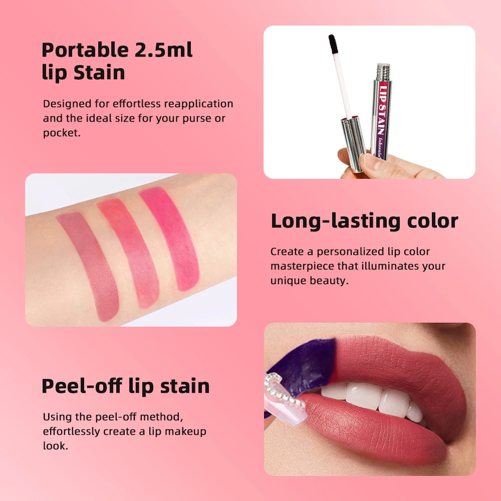 Peel-Off Long-Lasting Waterproof Lip Stain Set