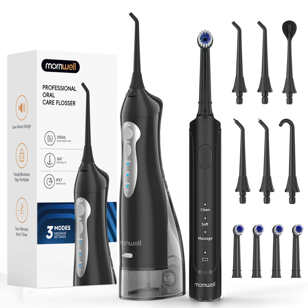 Electric Toothbrush and Water Flosser Oral Care Combo