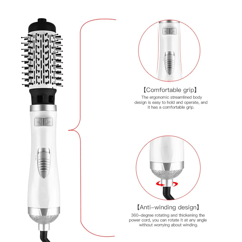 3-in-1 Rotating Hair Dryer Brush Volumizer and Hot Air Styler