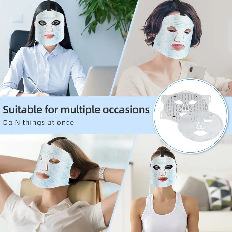 LED Red Light Therapy Face Mask with Cooling Gel Pack - 6