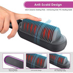 Professional Ceramic Hair Straightener Brush Fast Heating Styling Tool