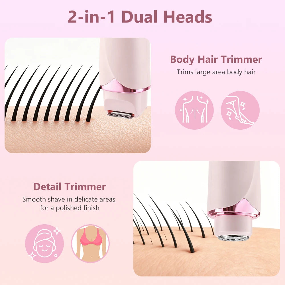 Dual-Head Electric Hair Trimmer for Women