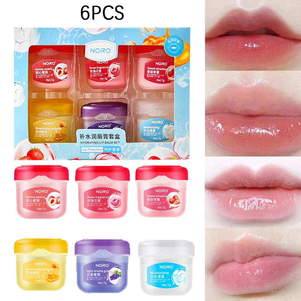 NORO Moisturizing Lip Balm Set Fruit Flavored Lip Mask Care Kit - 12
