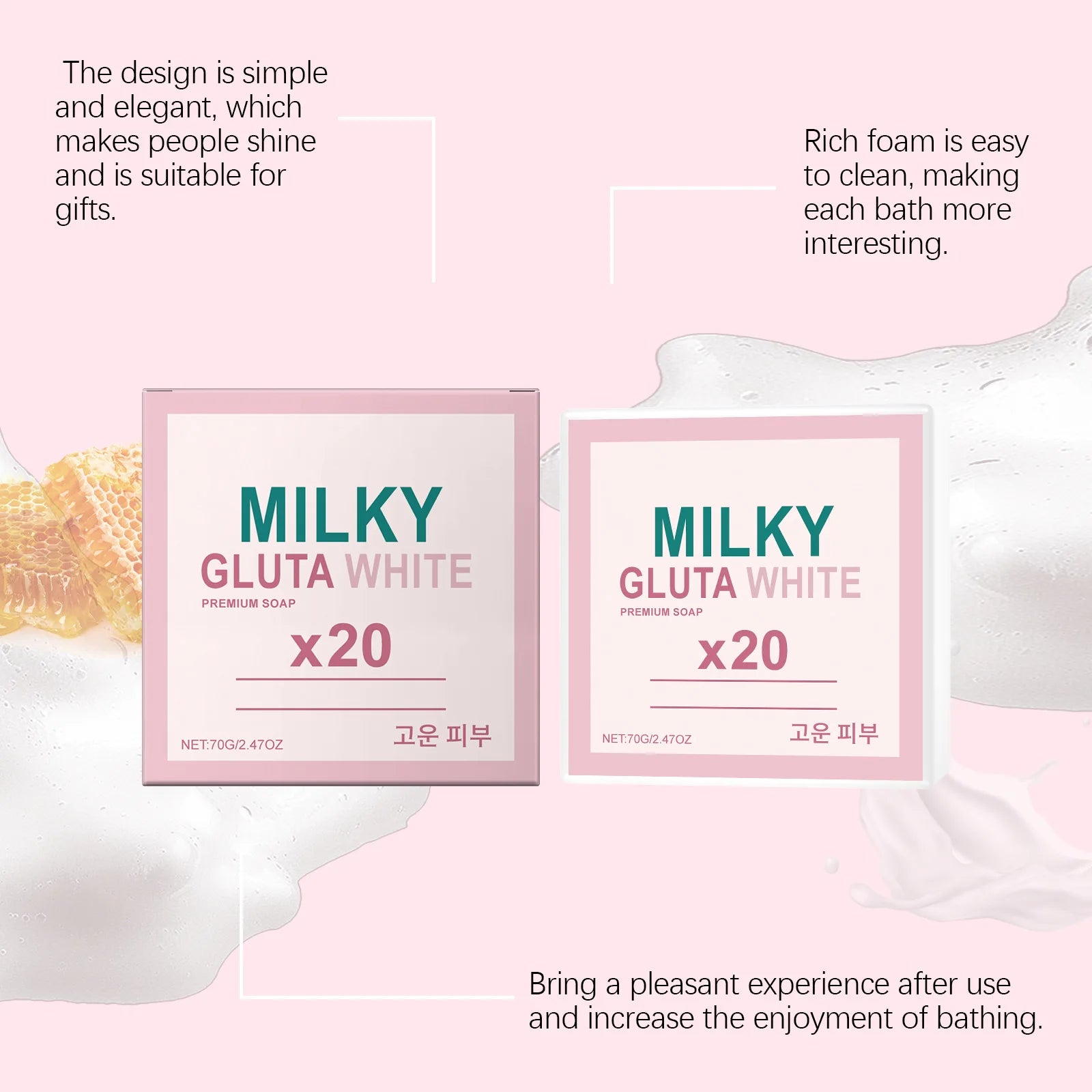 Milky Gluta White Exfoliating and Moisturizing Cleansing Soap 70g - 6