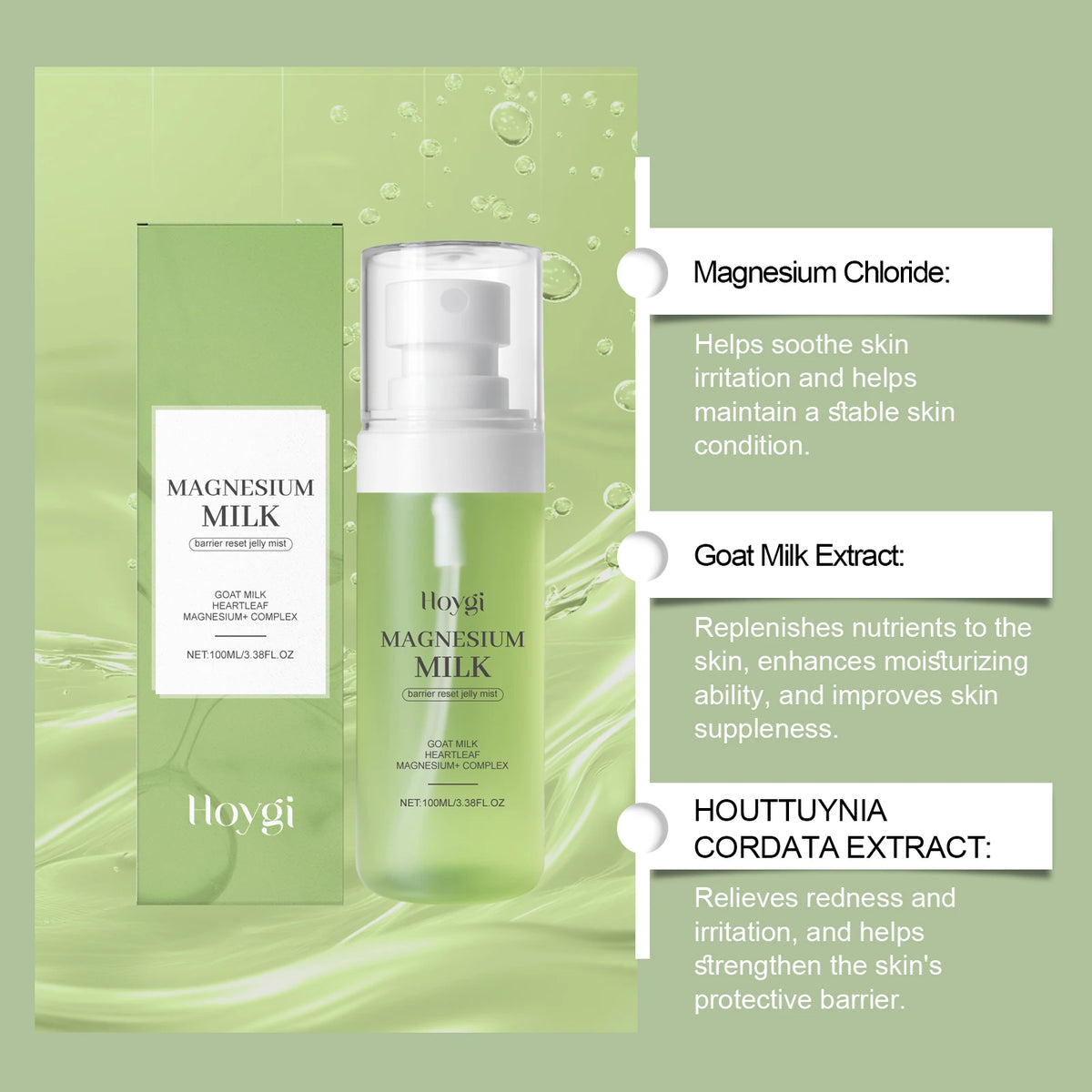 Hoygi Magnesium Milk Barrier Reset Jelly Mist Facial Toner Spray