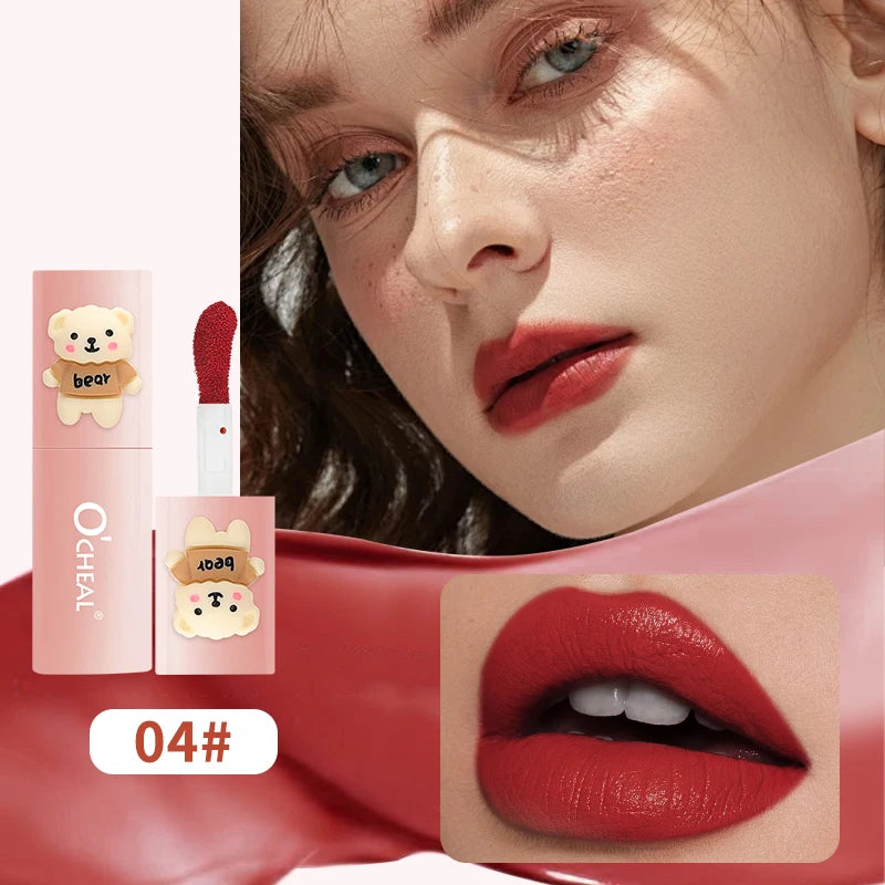 O'CHEAL Teddy Bear Matte Lip Gloss Waterproof Long Lasting Lipstick - 22