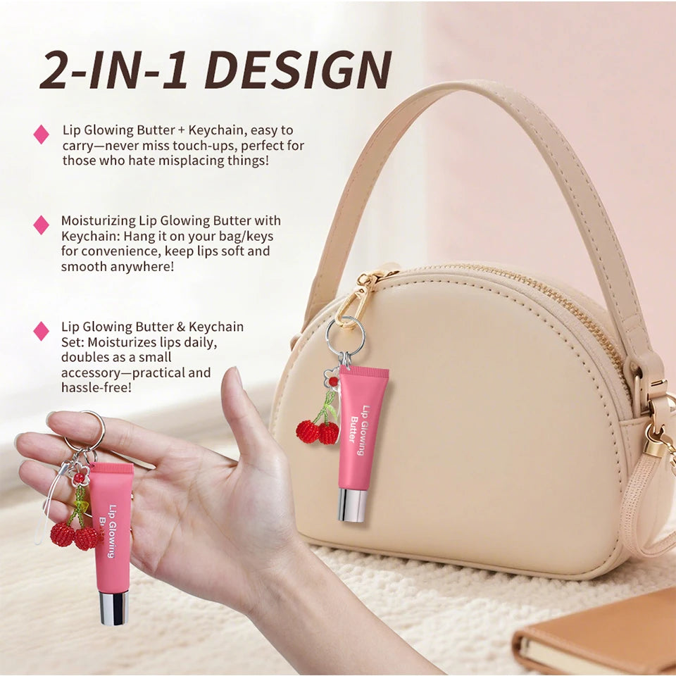 Hydrating Lip Gloss with Keychain for On-the-Go Shine - 10