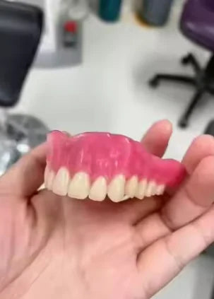 Realistic Cosmetic Denture Set with Portable Storage Case