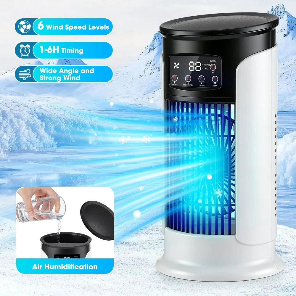 Portable Desktop Air Cooler and Humidifying Misting Fan - 1