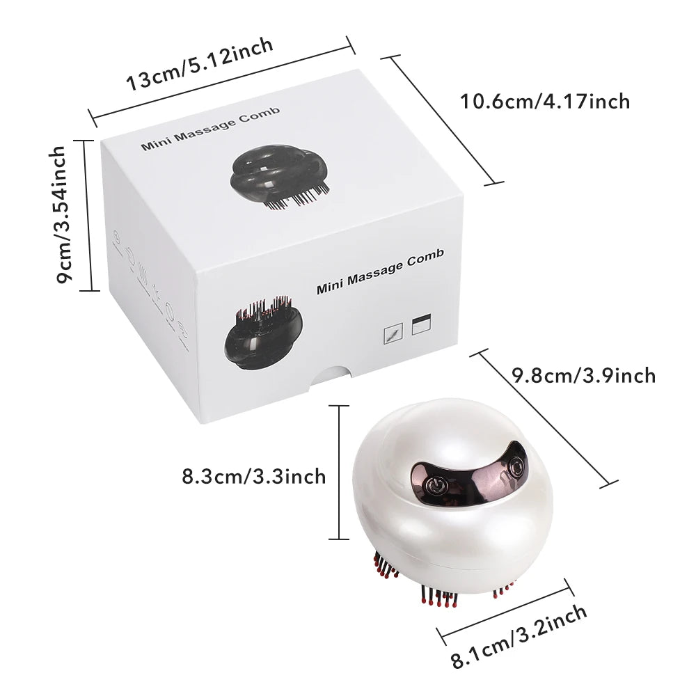 Electric Scalp Massager and Hair Oil Applicator with LED Light Therapy