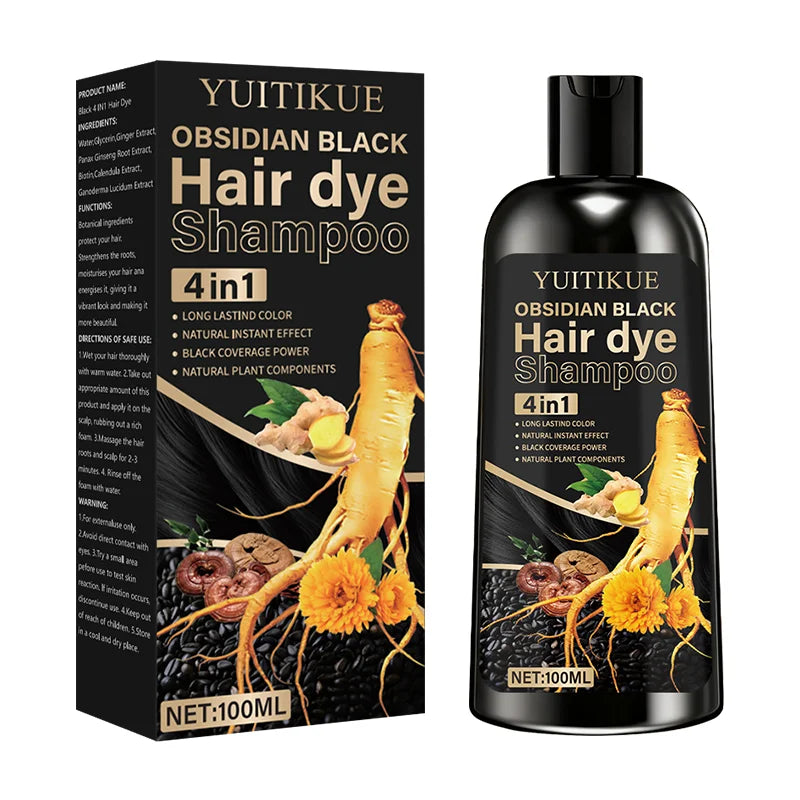 4-in-1 Obsidian Black Hair Dye Shampoo 100ml