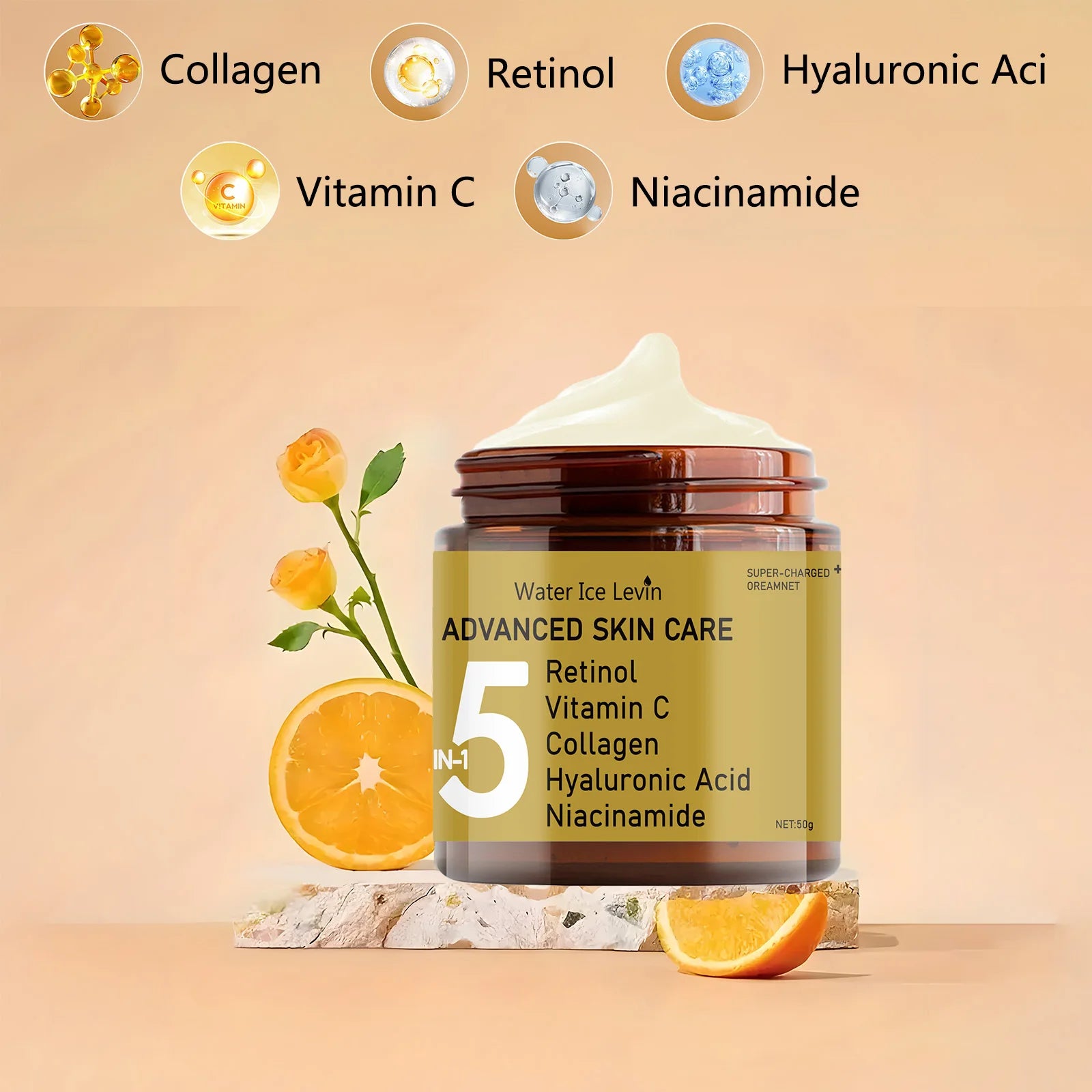 Water Ice Levin 5-in-1 Retinol and Vitamin C Anti-Aging Face Cream - 3
