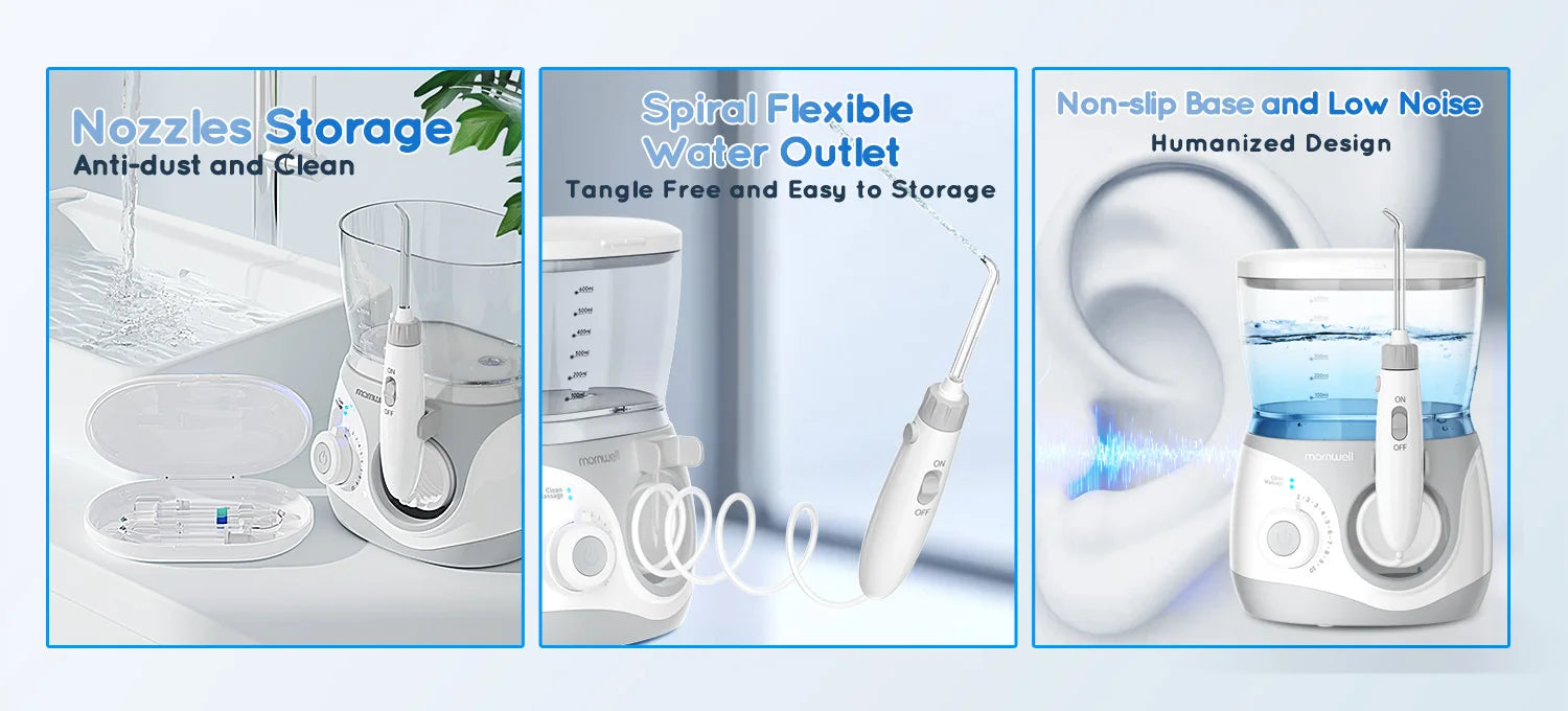 Electric Water Flosser for Teeth with 8 Nozzles and 10 Pressure Settings - 11