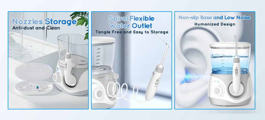 Electric Water Flosser for Teeth with 8 Nozzles and 10 Pressure Settings