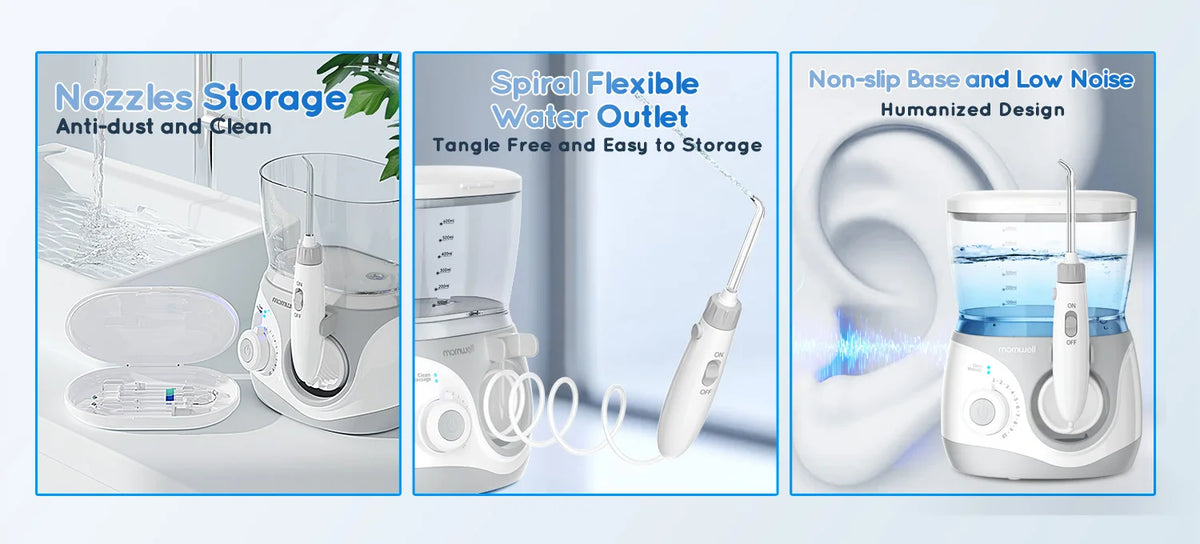 Electric Water Flosser for Teeth with 8 Nozzles and 10 Pressure Settings
