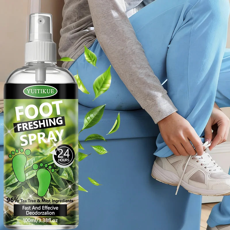 YUITIKUE Tea Tree Foot Deodorant Spray Shoe Odor Eliminator 100ml