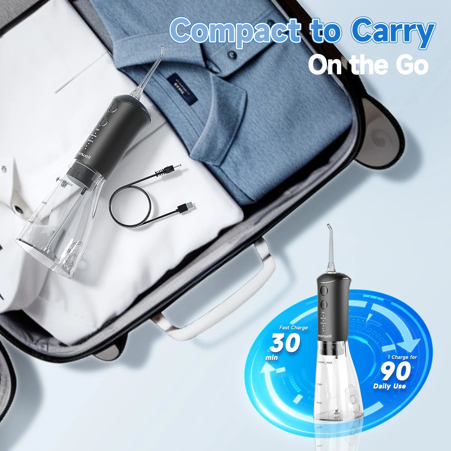 Portable Sonic Toothbrush and Water Flosser Oral Care Set - 13