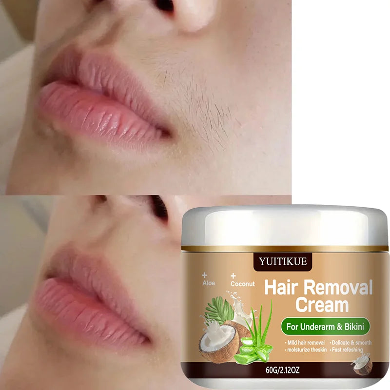 Underarm and Bikini Hair Removal Cream 60g Aloe and Coconut Infused