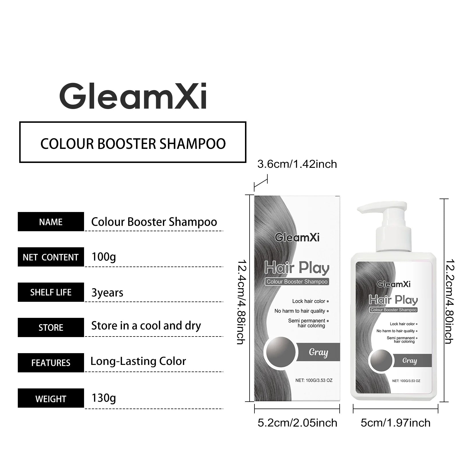 100g Gray Hair Color Locking and Nourishing Dyeing Shampoo - 7
