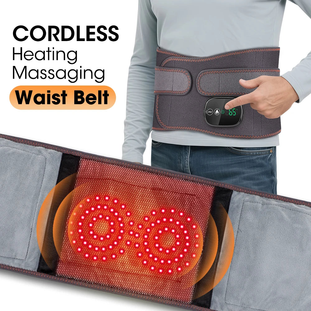 Cordless Heated Waist Massager for Back Pain Relief