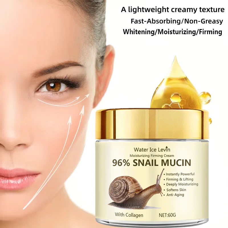 Snail Mucin Firming Cream 96% Extract Anti Aging Face Moisturizer