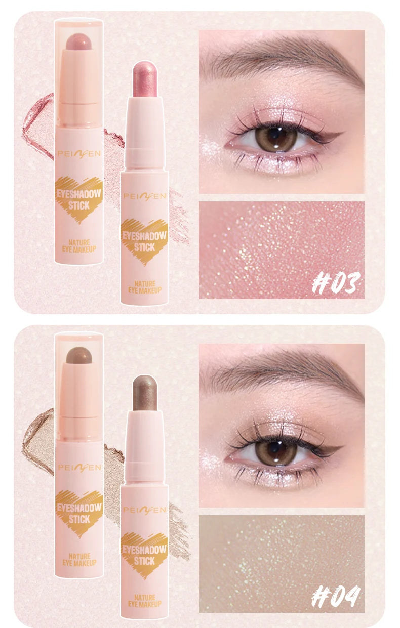 Peiyen 6 Piece Pearlescent Eyeshadow Stick Set Waterproof Shimmer Makeup