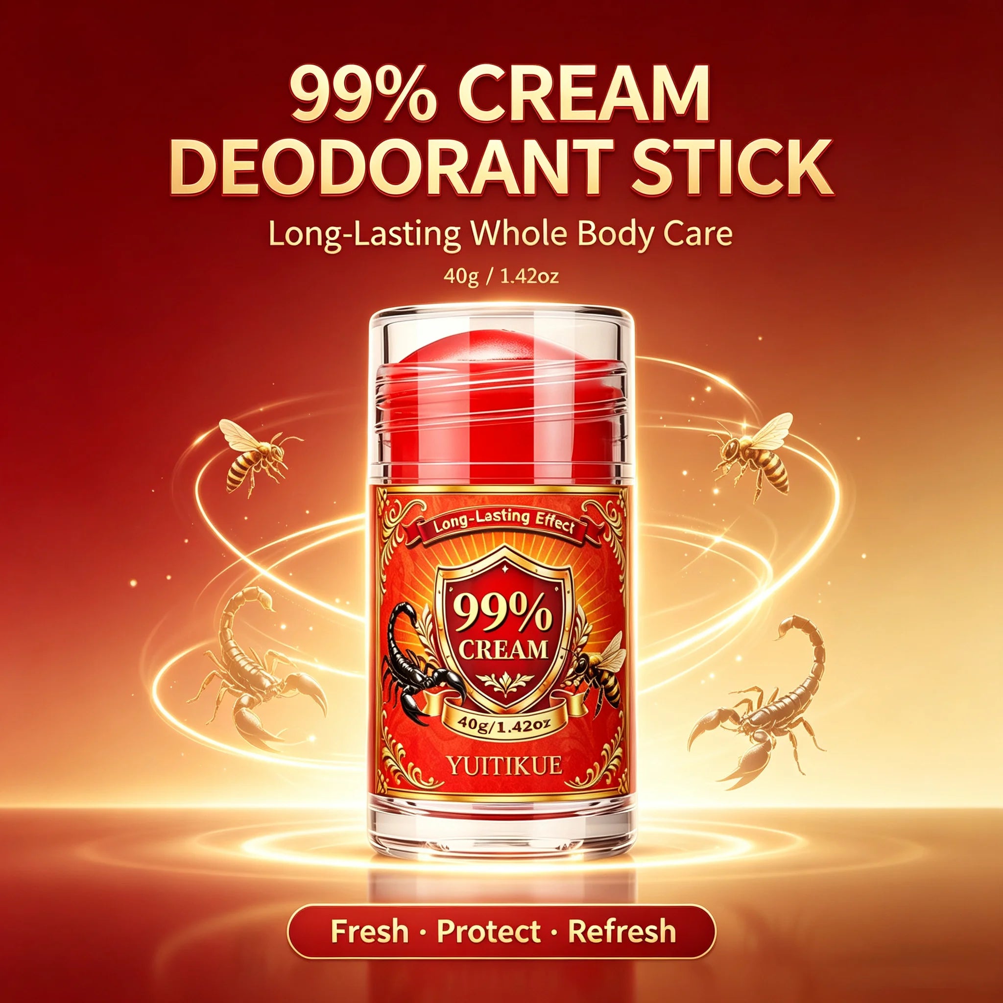 99% Cream Deodorant Stick Long Lasting Underarm Odor Control - 10