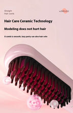 Cordless Ionic Hair Straightening Brush for Fast Styling