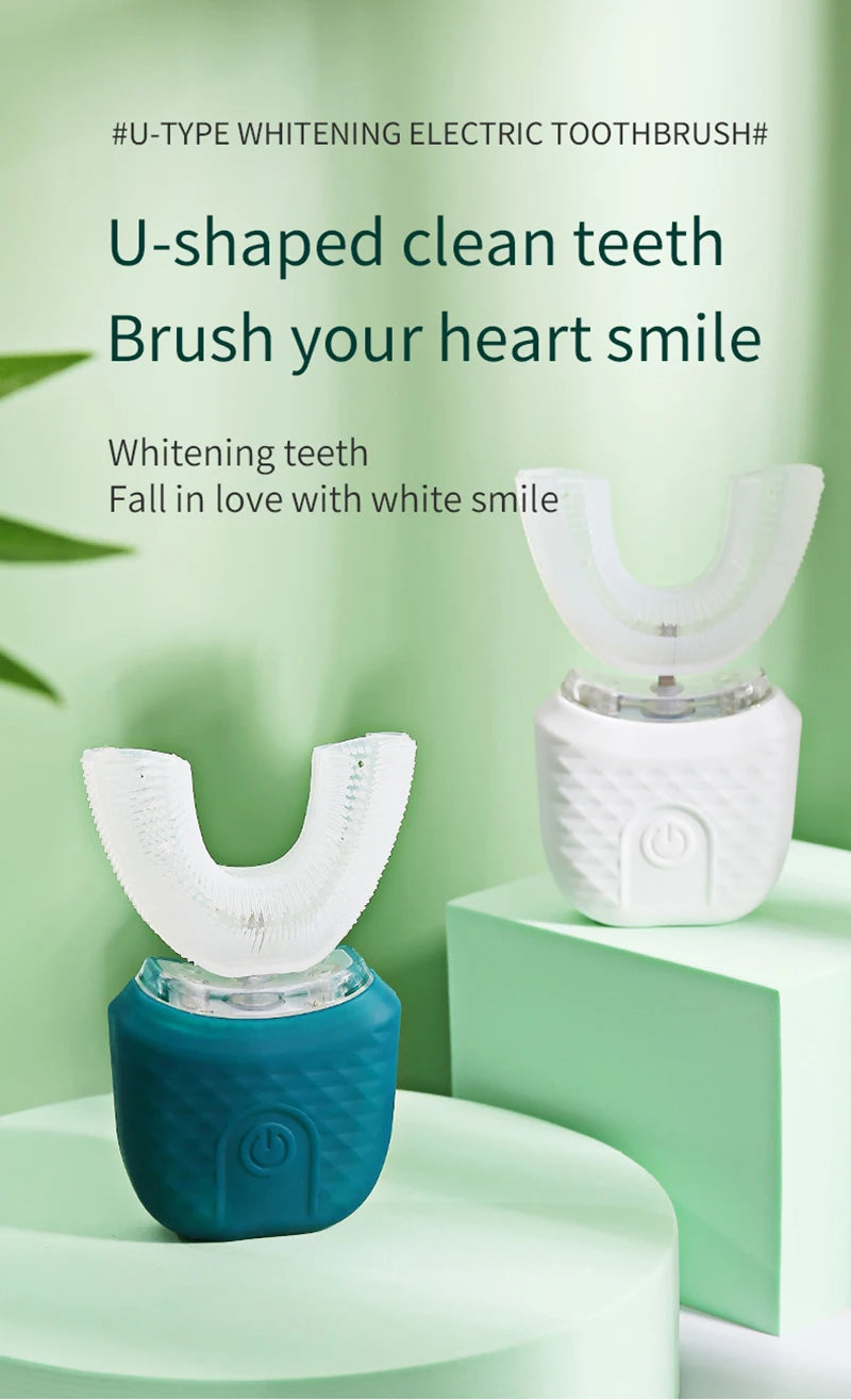 Smart UShape Ultrasonic Electric Toothbrush Rechargeable Whitening Set - 6