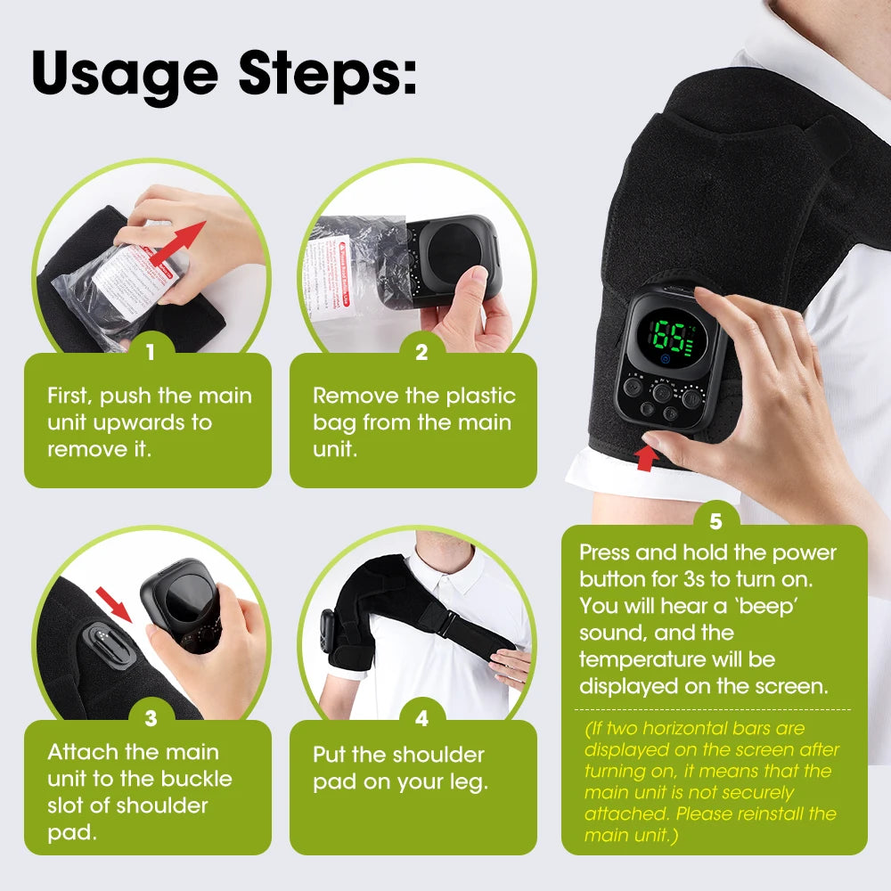 Wireless App-Controlled Heated Shoulder Massager for Muscle Relief