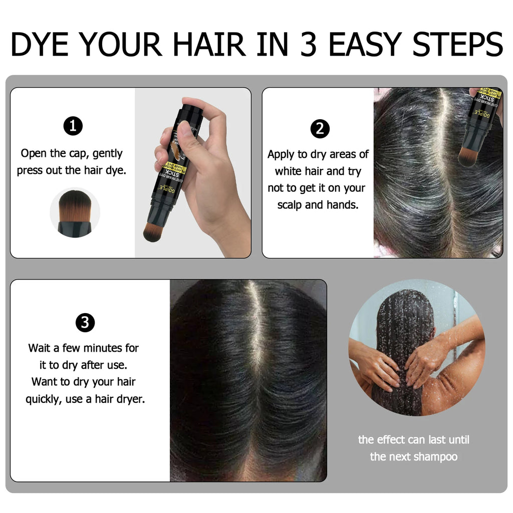 Gray Hair Dye Stick Temporary Root Touch Up Coloring Pen