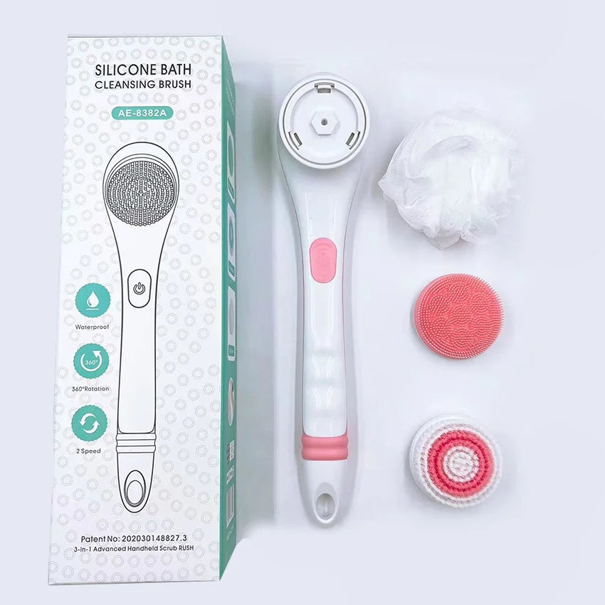 Electric Long Handle Body Brush for Exfoliating and Bathing