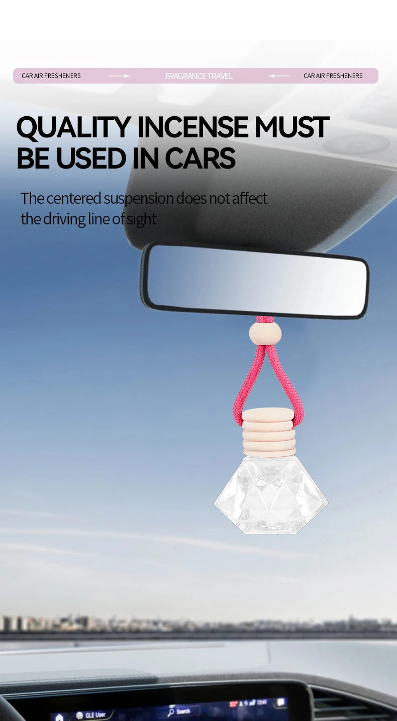 Pink Car Air Freshener Hanging Perfume Diffuser Set 4 Pack