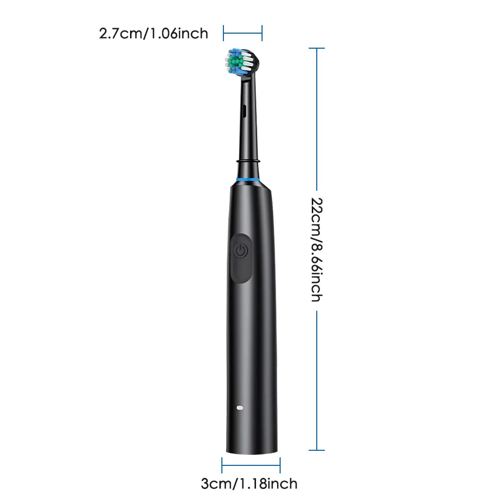 Rechargeable Rotating Electric Toothbrush with 4 Replacement Heads