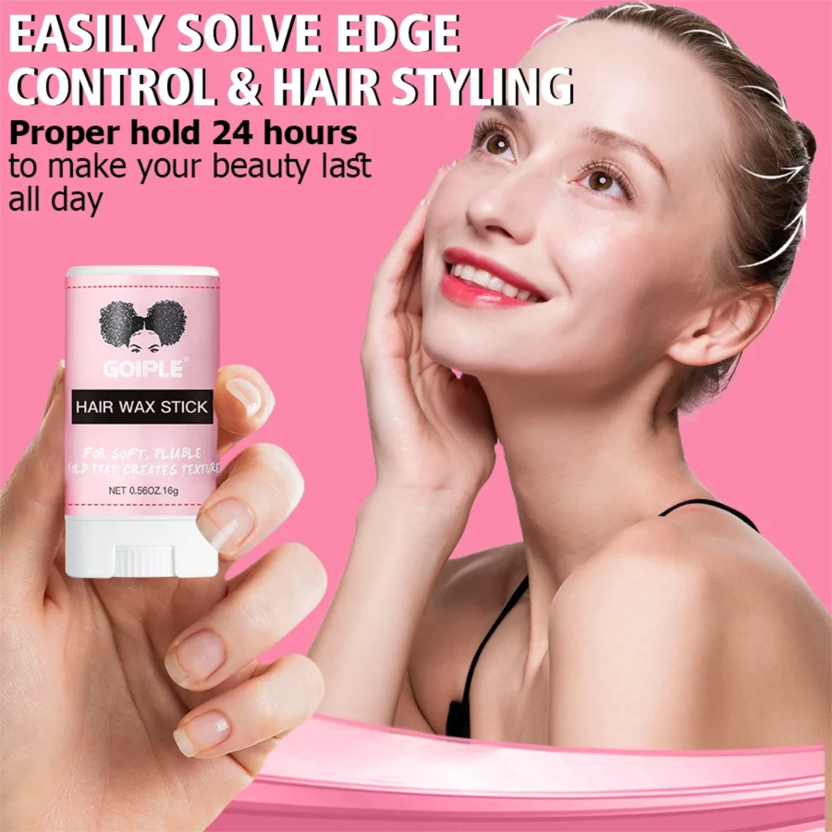 Goiple Hair Wax Stick Kit for Flyaways and Styling with Brush and Band
