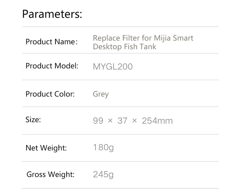 Original Replacement Filter for Mijia Smart Desktop Fish Tank