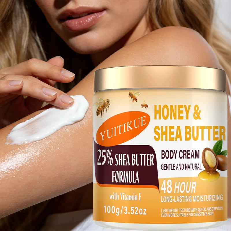 YUITIKUE 25% Shea Butter Body Cream 100g Honey Vitamin E Moisturizer