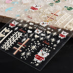 5D Embossed Christmas Nail Art Stickers for Holiday Manicures