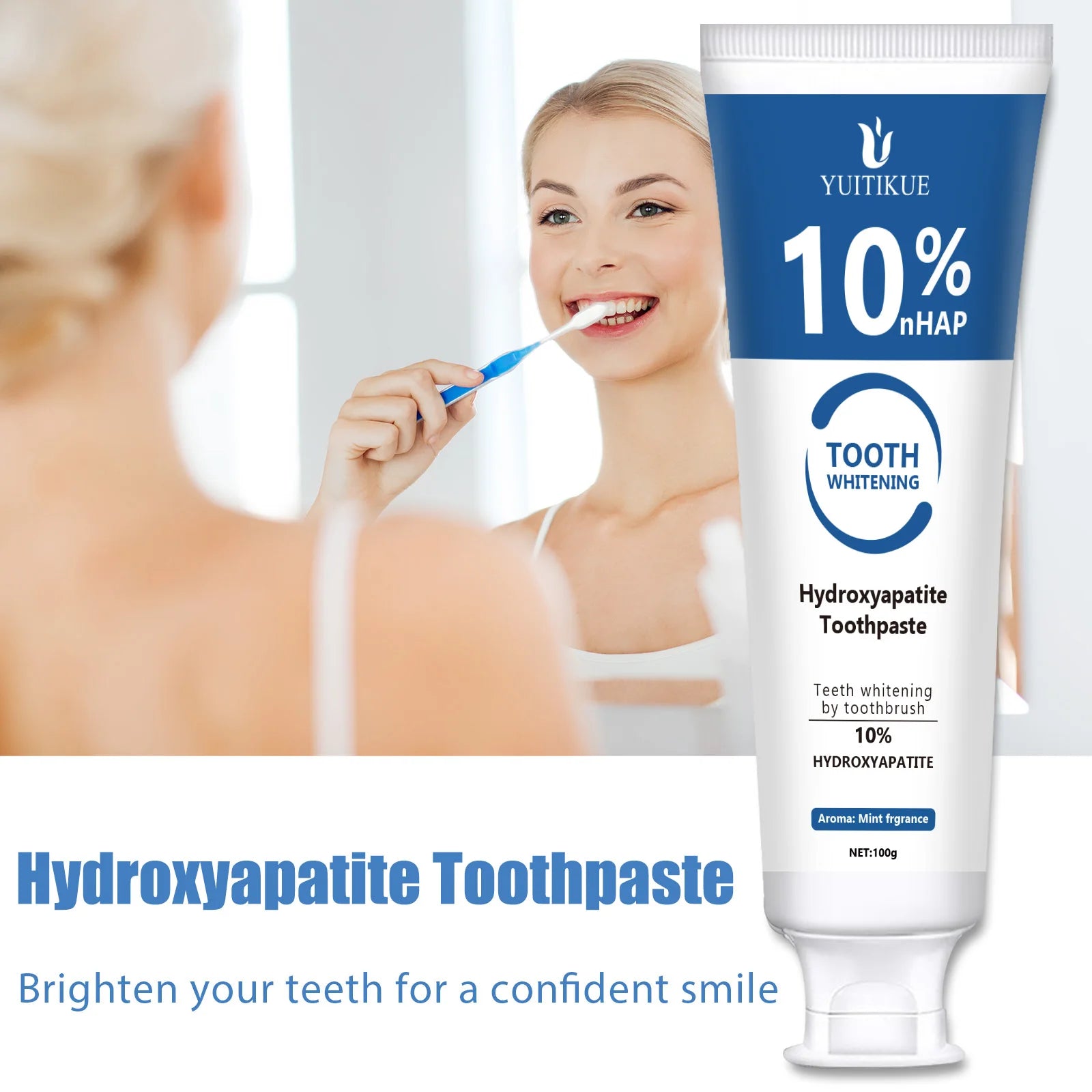 YUITIKUE 10% Hydroxyapatite Toothpaste Enamel Repair and Teeth Whitener - 5