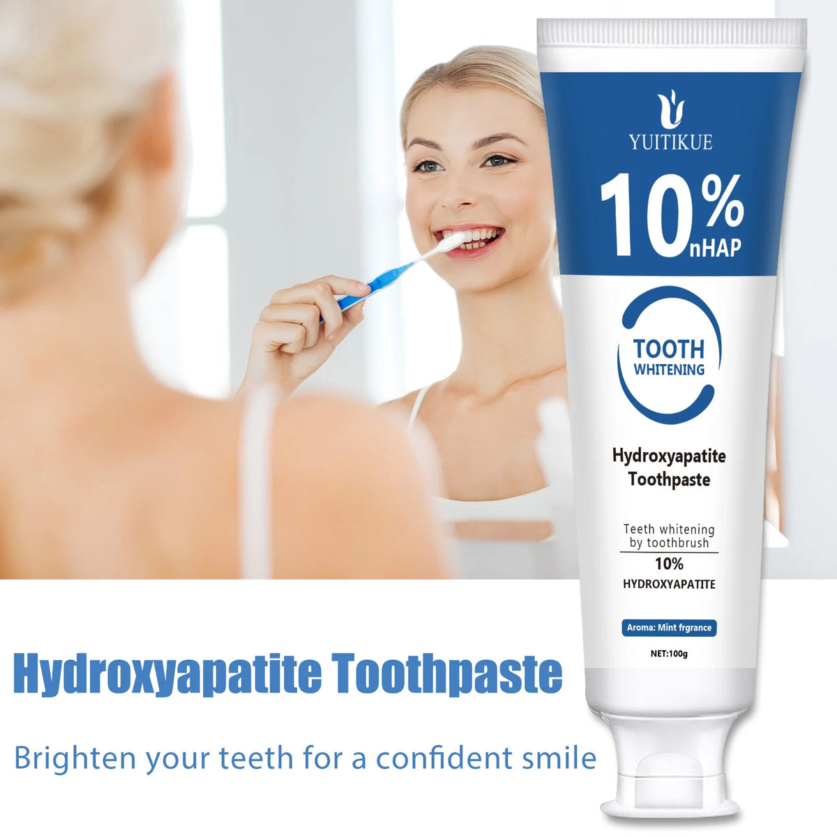 YUITIKUE 10% Hydroxyapatite Toothpaste Enamel Repair and Teeth Whitener